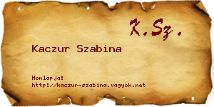 Kaczur Szabina névjegykártya