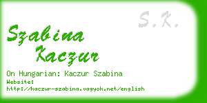 szabina kaczur business card